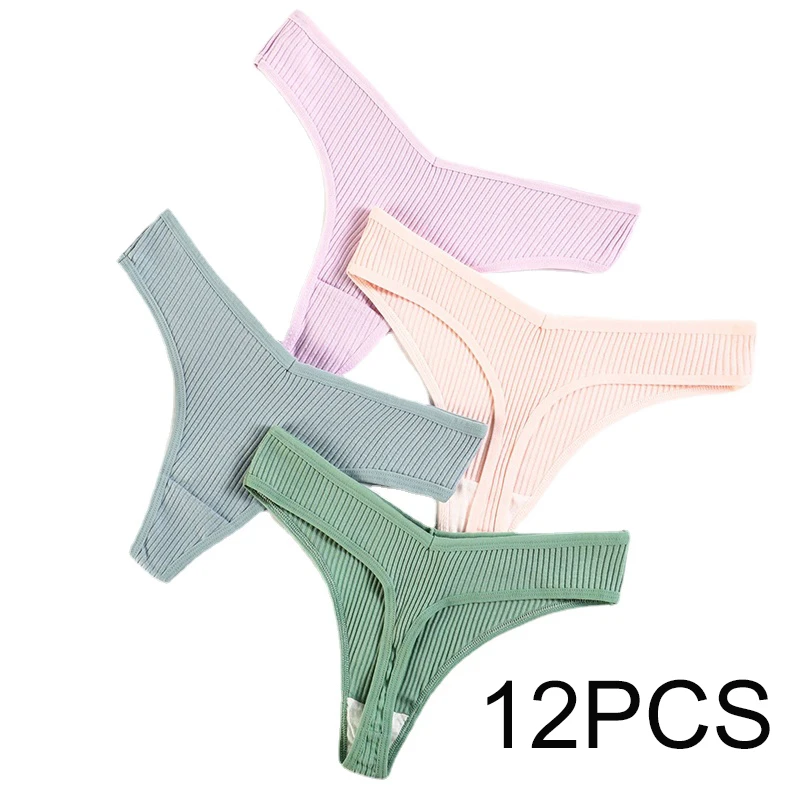 12pcs G-string Panties Cotton Women's Underwear Comfortable Casual T Back Female Solid Color Low Waist Thong Intimate Lingerie
12pcs G-string Panties Cotton Women's Underwear Comfortable Casual T Back Female Solid Color Low Waist Thong Intimate Lingerie