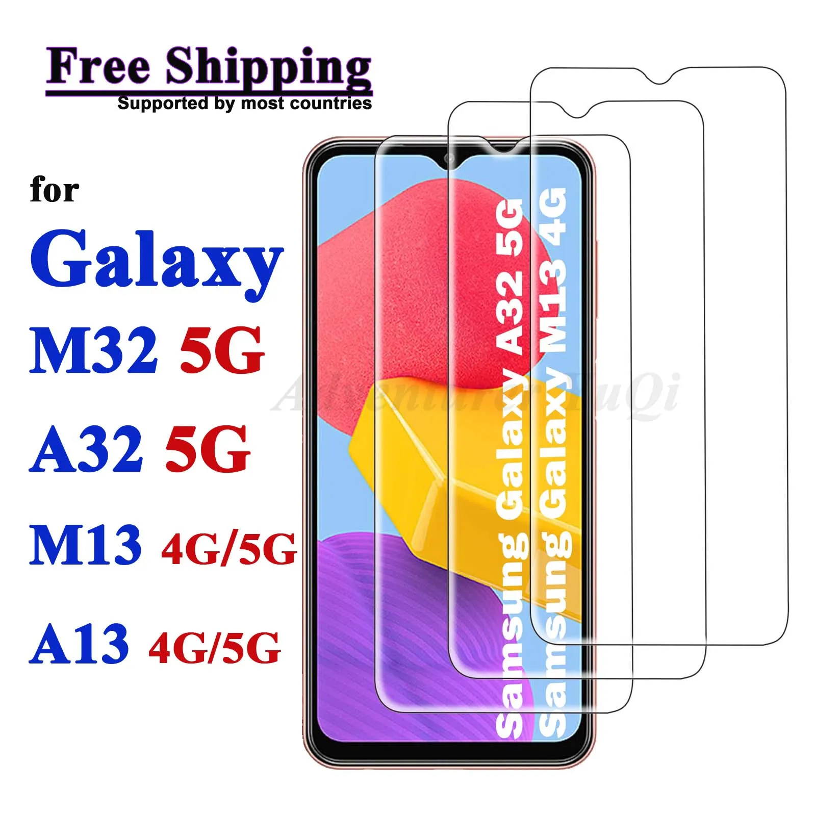 

Screen Protector For Galaxy A13 M13 4G M32 A32 5G Samsung, Tempered Glass HD 9H Clear Anti Scratch Case Friendly Free Shipping