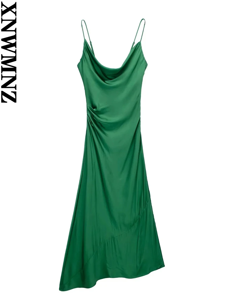 XNWMNZ Women's Fashion 2023 Satin Midi dress Women Party Cowl Neckline Thin Adjustable Straps Pleated Elegant Female Dresses
XNWMNZ Women's Fashion 2023 Satin Midi dress Women Party Cowl Neckline Thin Adjustable Straps Pleated Elegant Female Dresses