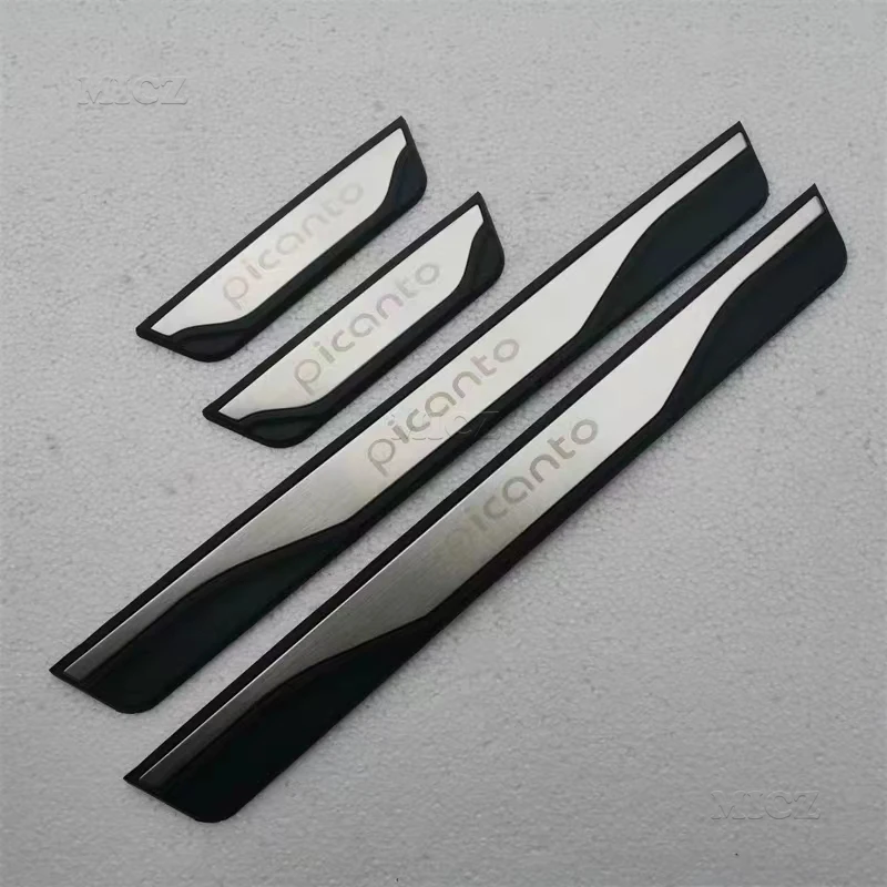

For Kia Picanto Accessory 2015-2023 2024 Stainless Car Door Sill Kick Scuff Plate Entry Guard Pedal Protector Trim Cover Styling