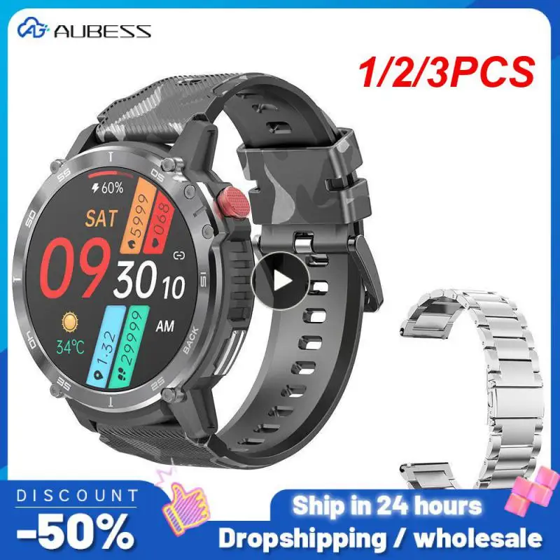 

1/2/3PCS Smart Watch Men Call 1.6 Inch Screen 4G Memory 400mAh Heart Rate Healthy Sport Fitness Bracelet Smartwatch