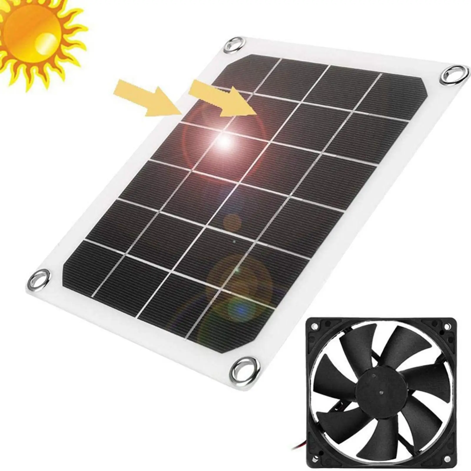 10W Solar Panel Powered Fan Mini Ventilator For Greenhouse Pet Chicken House 
10W Solar Panel Powered Fan Mini Ventilator For Greenhouse Pet Chicken House