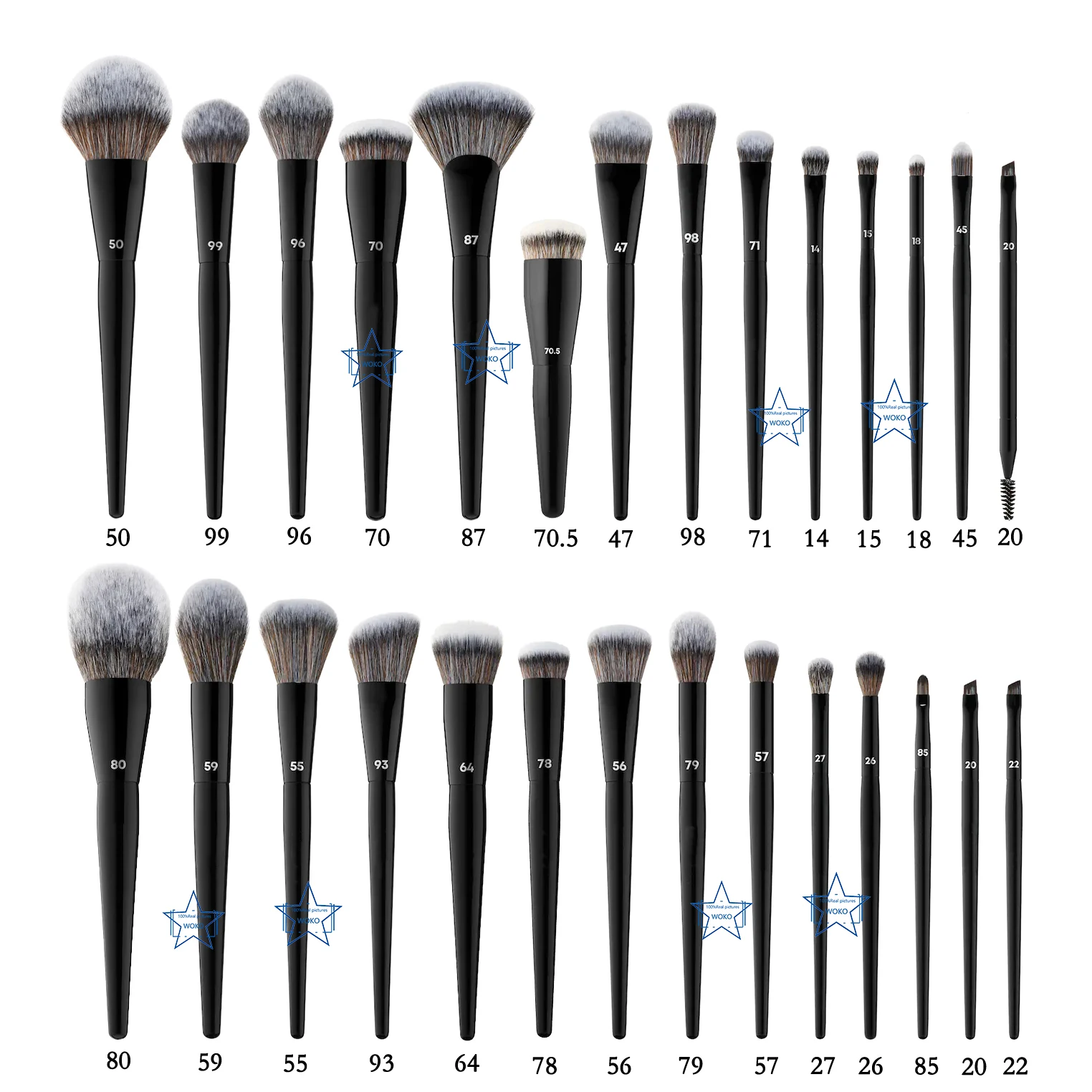 

3/26Pc SEP-Black-series Makeup Brushes Set Professional Foundation Powder Blush Contour Eyeshadow Eyeliner Crease Make Up Brush