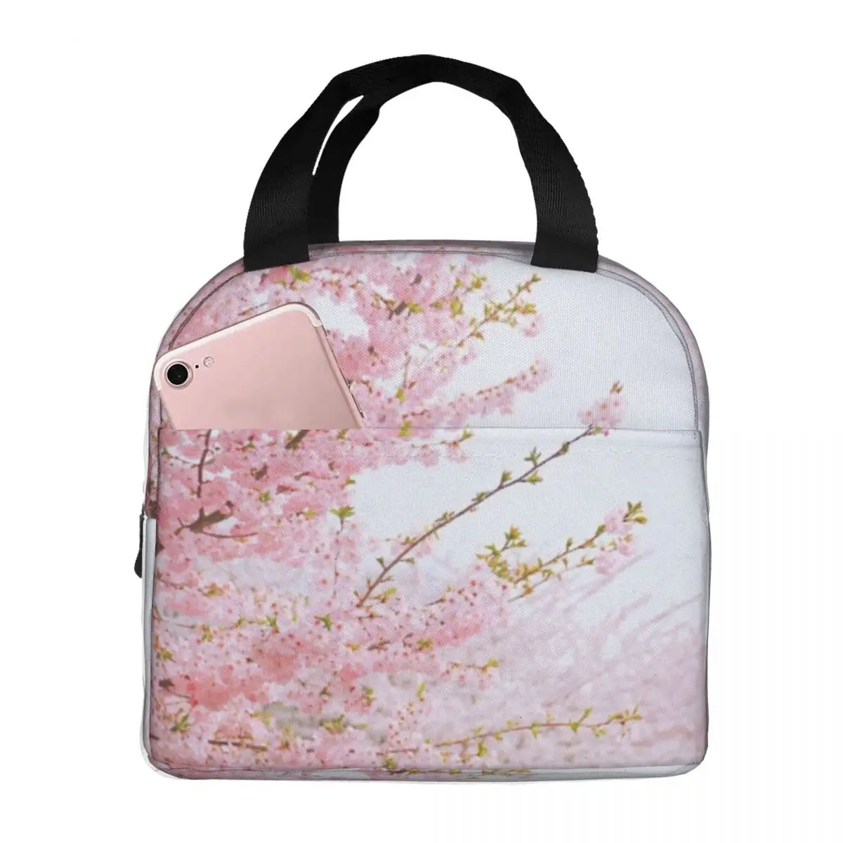 

Beautiful Park Peach Blossom Thermal Insulated Lunch Bags Meal Container Food Bag Leakproof Lunch Box Tote Picnic Teacher