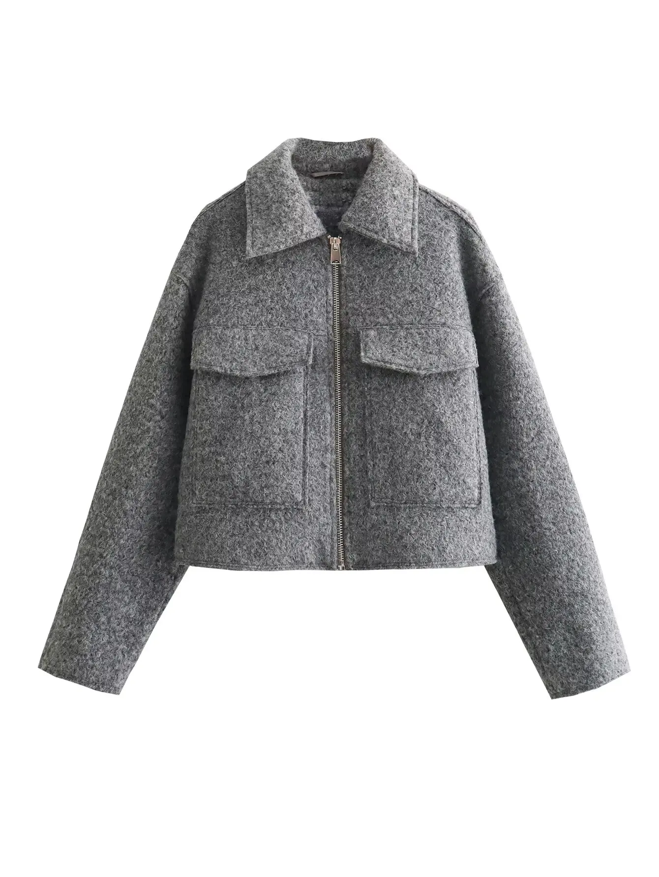 Plus Size Women's Clothing Spring And Autumn Woolen Coat Lapel Long Sleeve Zippered Jacket Short Woolen Jacket Bust In108-122CM
Plus Size Women's Clothing Spring And Autumn Woolen Coat Lapel Long Sleeve Zippered Jacket Short Woolen Jacket Bust In108-122CM
