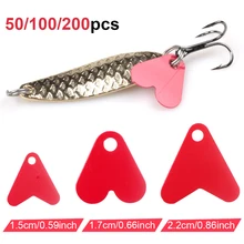 High quality 50/100/200Pcs Fishing Bait Plastic Sheet Red Heart Shape Fishing Spoon Trout Carp Fishing Lure Spinners Tackle Kit
High quality 50/100/200Pcs Fishing Bait Plastic Sheet Red Heart Shape Fishing Spoon Trout Carp Fishing Lure Spinners Tackle Kit