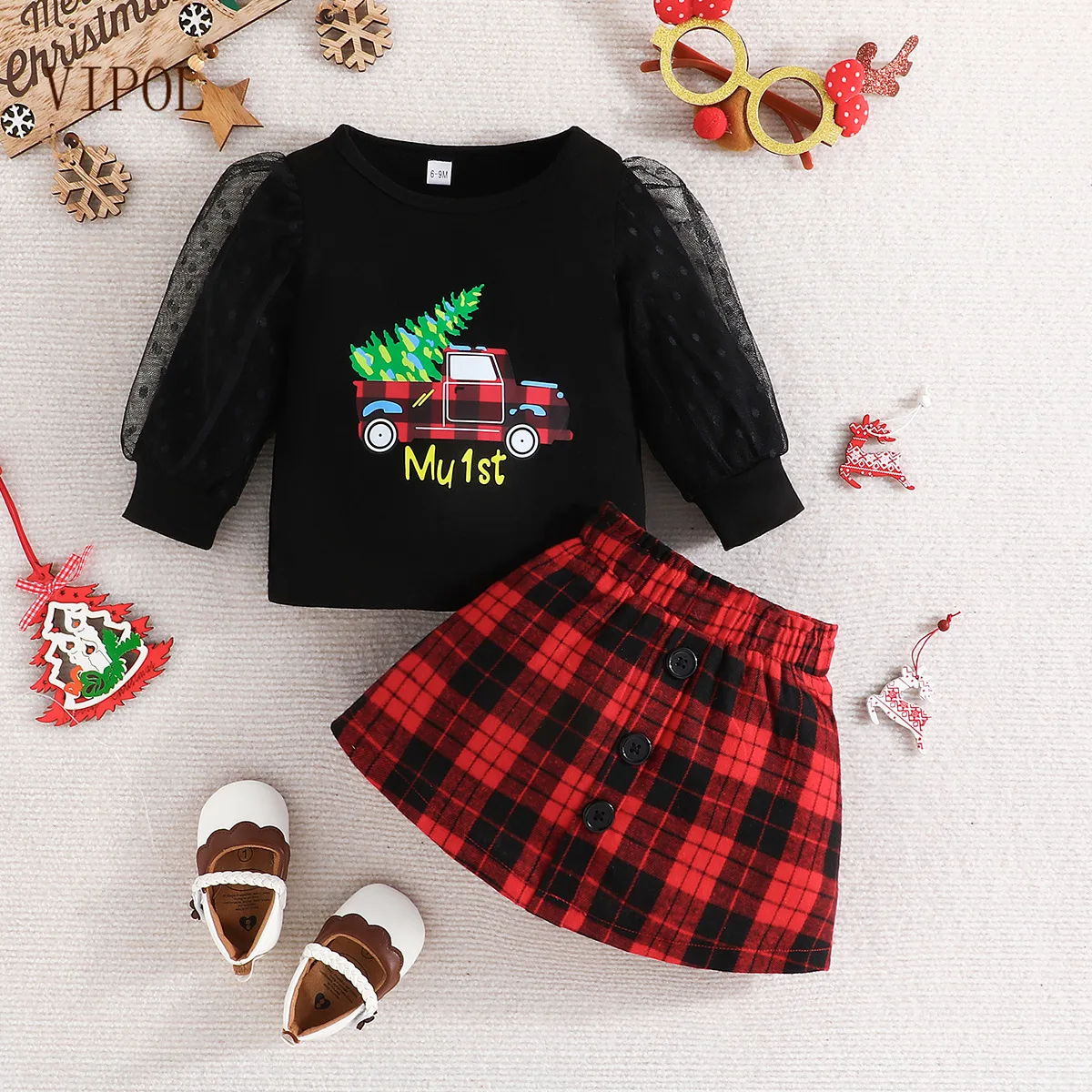 VIPOL Baby Girls Clothes Long Mesh Sleeve Shirts Plaid Print Skirt Two Piece Newborns Clothing Set 1 Year Birthday Party Wear
VIPOL Baby Girls Clothes Long Mesh Sleeve Shirts Plaid Print Skirt Two Piece Newborns Clothing Set 1 Year Birthday Party Wear