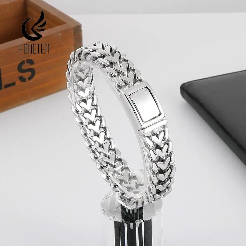 Fongten Silver Color Stainless Steel Bracelets For Men Shiny Metal Mesh Chain Wristband Bangle Bracelets Hip Hop Jewelry
Fongten Silver Color Stainless Steel Bracelets For Men Shiny Metal Mesh Chain Wristband Bangle Bracelets Hip Hop Jewelry