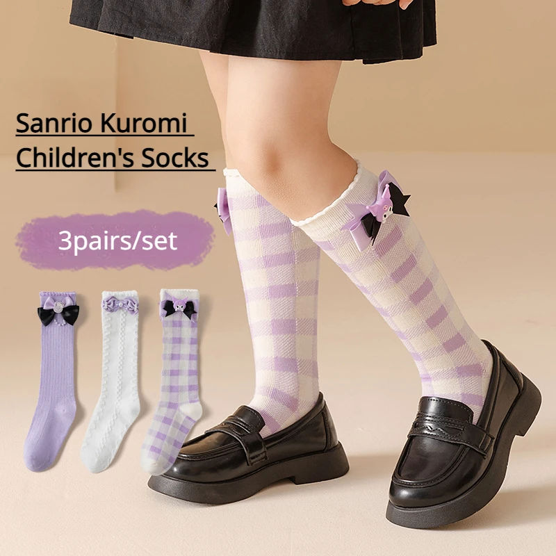 2023 New 3pairs/set Sanrio Kuromi Children's Socks Kawaii Cartoon Autumn Winter Lolita Children's Bow Stockings for Baby Girls
2023 New 3pairs/set Sanrio Kuromi Children's Socks Kawaii Cartoon Autumn Winter Lolita Children's Bow Stockings for Baby Girls