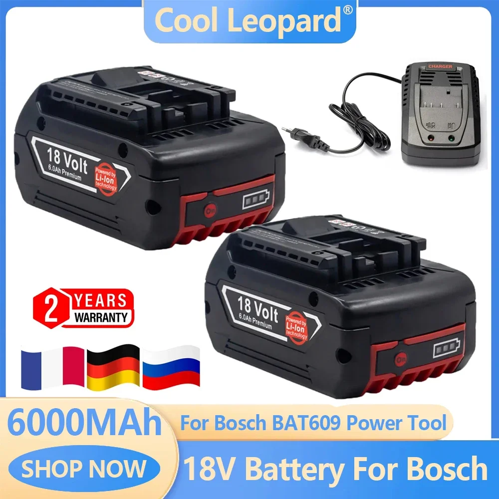 New 18V 6.0Ah Rechargeable Li-Ion Battery for Bosch 18V Power Tool Portable Replacement Batteries Indicator Light BAT609 BAT610
New 18V 6.0Ah Rechargeable Li-Ion Battery for Bosch 18V Power Tool Portable Replacement Batteries Indicator Light BAT609 BAT610