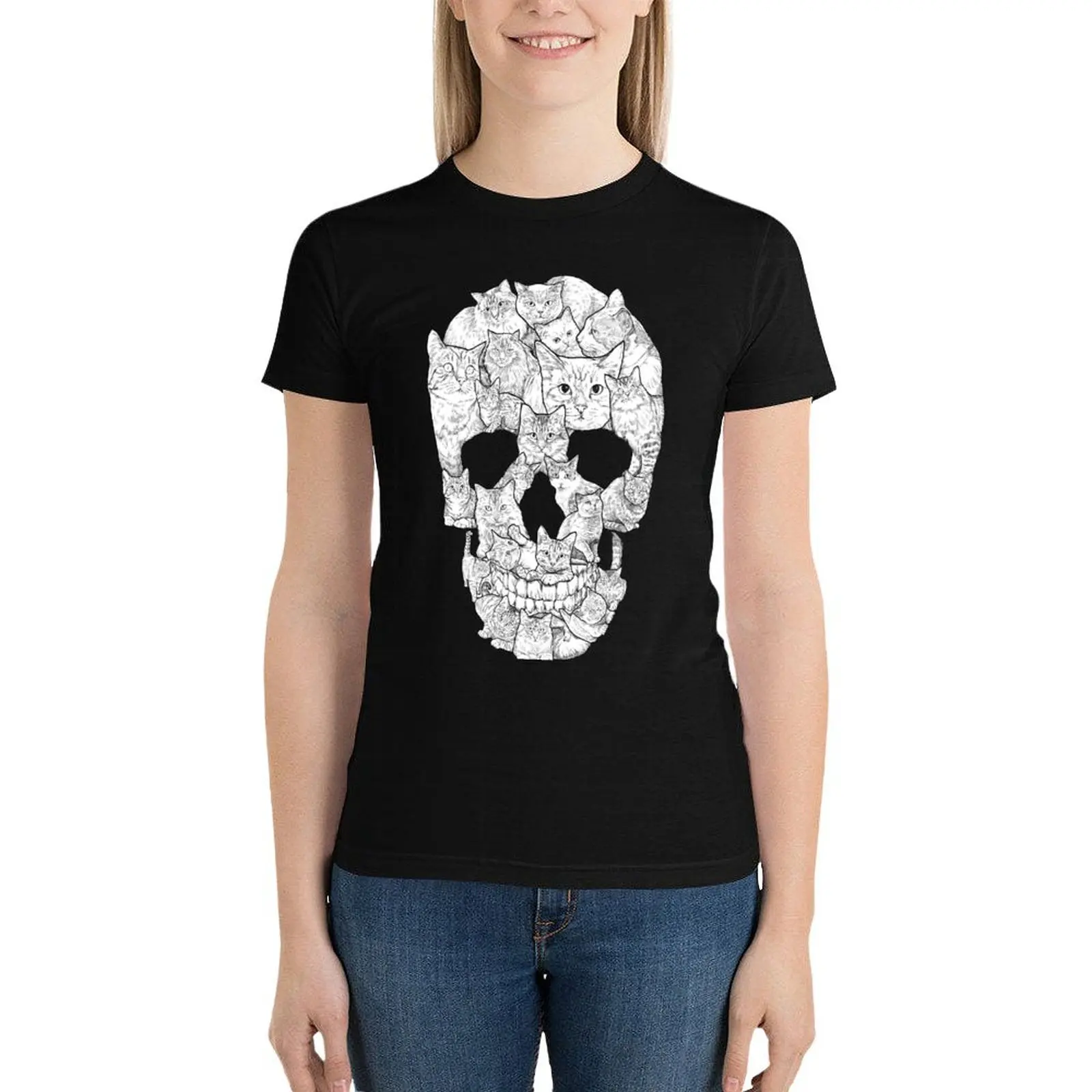 Cat Skull T-Shirt kawaii clothes plus size tops oversized t-shirts for Women cotton
Cat Skull T-Shirt kawaii clothes plus size tops oversized t-shirts for Women cotton