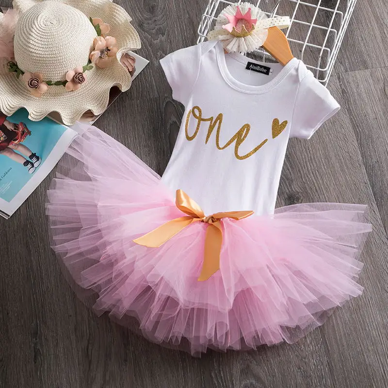 

Baby girls 1 Year Birthday Party Dress Infantil 1st Outfits Toddler Girls Unicorn Tutu Clothes Kids Baptism Dresses