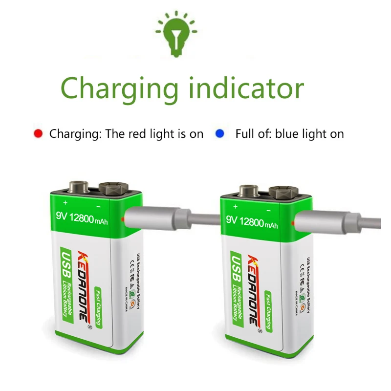 New 9VBattery 12800mAh li-ion Rechargeable battery Micro USB Battery 9v lithium for Multimeter Microphone Toy USB charging cable
New 9VBattery 12800mAh li-ion Rechargeable battery Micro USB Battery 9v lithium for Multimeter Microphone Toy USB charging cable