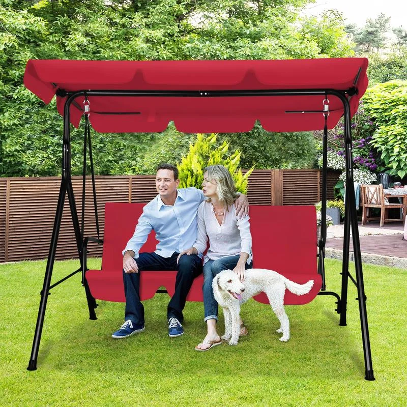 3-Seat Patio Swing Chair, Outdoor Porch Swing with Adjustable Canopy and Durable Steel Frame for Patio, Garden, Poolside
3-Seat Patio Swing Chair, Outdoor Porch Swing with Adjustable Canopy and Durable Steel Frame for Patio, Garden, Poolside
