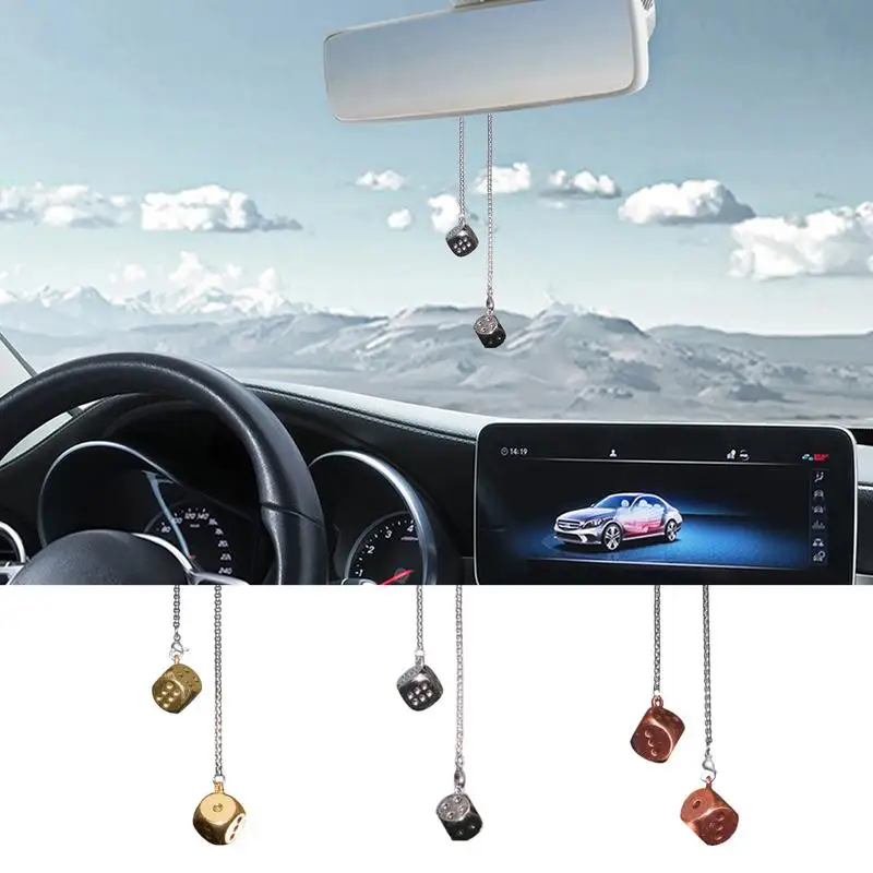 

2024 Dice Car Ornament Alloy Multifunctional Automotive Rearview Mirror Pendant Reliable Hanging Decoration For Cars Accessories