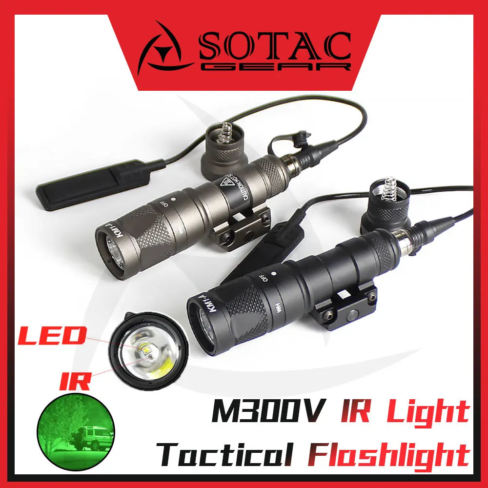 

SOTAC Hunting M300V IR Flashlight Weapon Scout Light with Remote Pressure Switch Fit 20mm Picatinny Rail