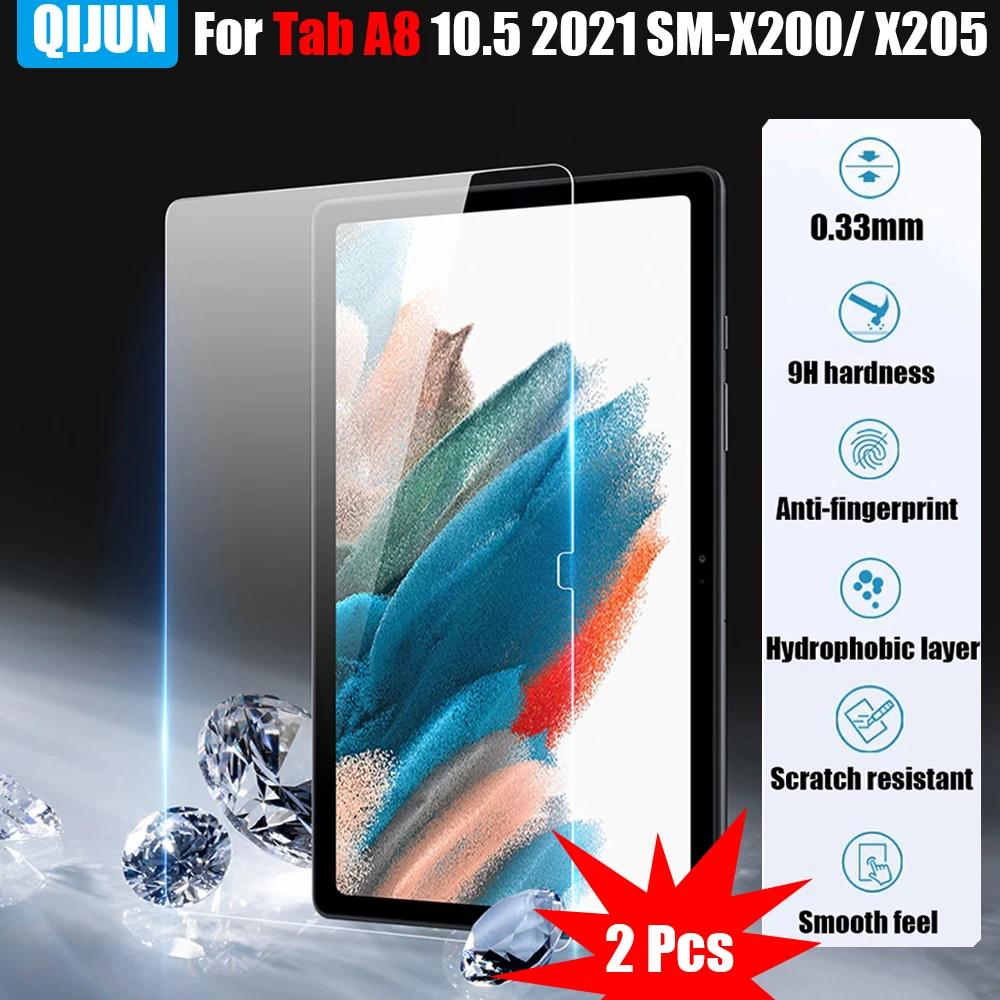 

Tablet Tempered glass film For Samsung Galaxy Tab A8 10.5" 2021 Scratch explosion Proof Anti fingerprint 2 Pcs SM-X200 SM-X205