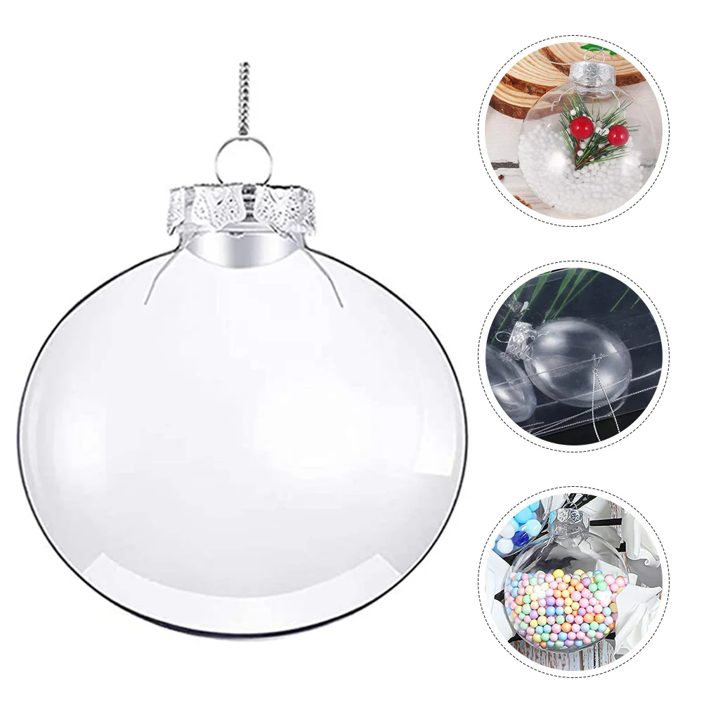 

12pcs Christmas Ornaments Clear Plastic Fillable Ornament Ball DIY Craft Projects