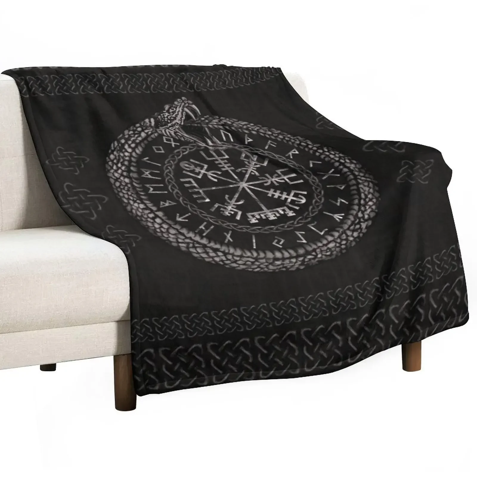 Vegvisir with Ouroboros and runes Throw Blanket Multi-Purpose Flannels Nap Blankets
Vegvisir with Ouroboros and runes Throw Blanket Multi-Purpose Flannels Nap Blankets