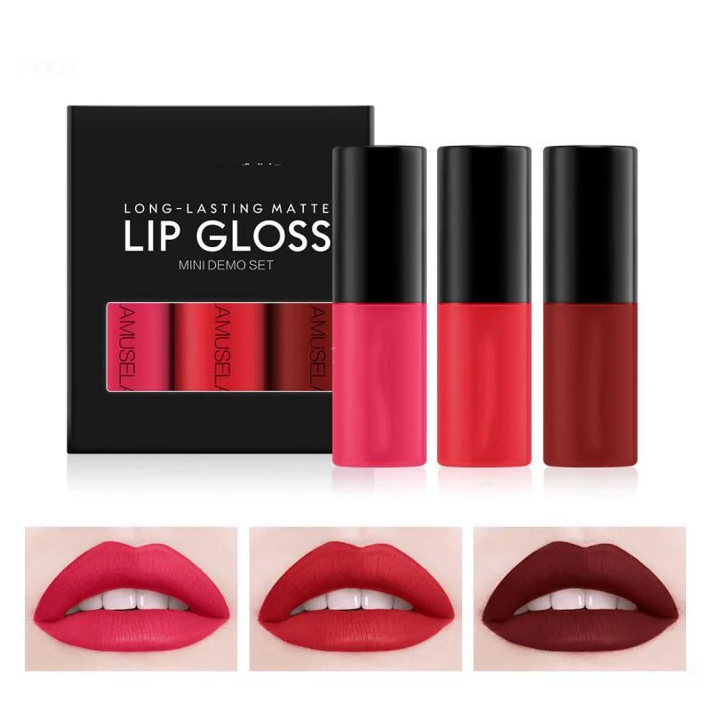 3 Pcs/Set Women Matte Mini Lip Gloss Long-lasting Waterproof Cosmetic Makeup Liquid Lipstick Beauty Makeup Lip Gloss TSLM1
3 Pcs/Set Women Matte Mini Lip Gloss Long-lasting Waterproof Cosmetic Makeup Liquid Lipstick Beauty Makeup Lip Gloss TSLM1