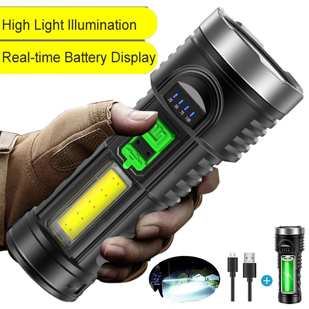 Ultra Powerful Rechargeable Flashlight COB Hand Light Portable Long Range Camping Outdoor Fishing LED Lamp 20 Hours Searchlight
Ultra Powerful Rechargeable Flashlight COB Hand Light Portable Long Range Camping Outdoor Fishing LED Lamp 20 Hours Searchlight
