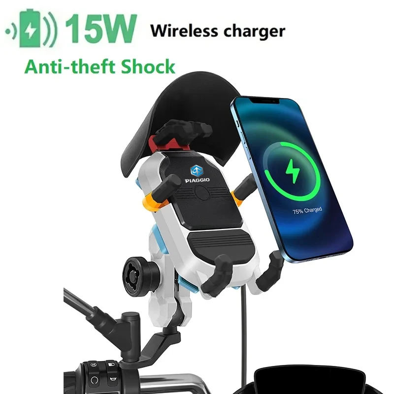 

15W Expansion Screw Motorcycle Phone Holder Fast Charger for PIAGGO MP3 Beverly Zip Fiy Liberty Medley X8 X9 X10 Lxv 150