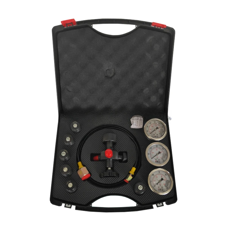 Hydraulic Accumulator cylinder Nitrogen gas charging kit and Pressure Test Kit 7 IN 1
Hydraulic Accumulator cylinder Nitrogen gas charging kit and Pressure Test Kit 7 IN 1