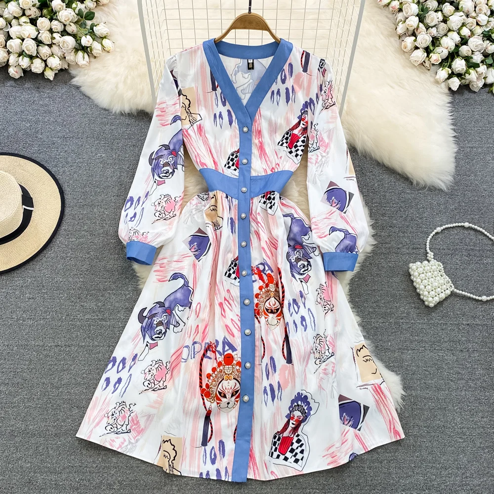 Cartoon Print Shirt Dress For Women 2023 Summer Autumn Luxury Long Sleeve Denim Patchwork Single Breasted A Line Midi Dresses
Cartoon Print Shirt Dress For Women 2023 Summer Autumn Luxury Long Sleeve Denim Patchwork Single Breasted A Line Midi Dresses