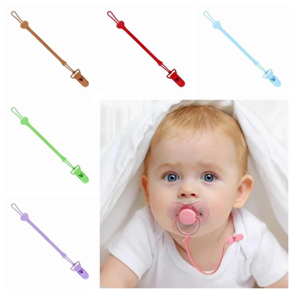 Silicone Pacifier Holder Clip Food-grade Anti-lost Baby Pacifier Chain Adjustable BPA Free Baby Teething Toys Strap Infant
Silicone Pacifier Holder Clip Food-grade Anti-lost Baby Pacifier Chain Adjustable BPA Free Baby Teething Toys Strap Infant