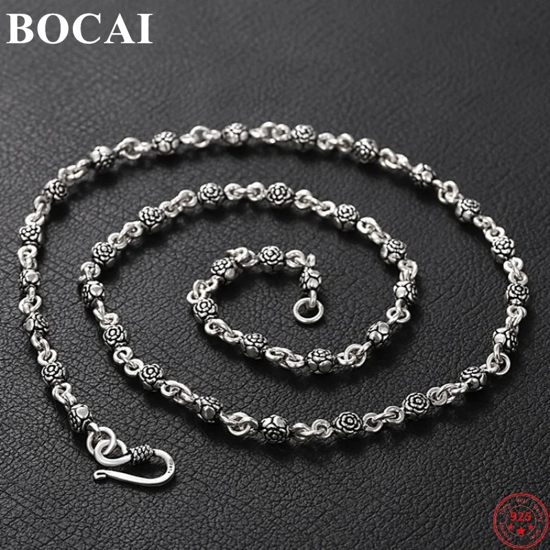 BOCAI S925 Sterling Silver Necklaces for Women Men New Fashion Double Side Roses O-chain Pure Argentum Jewelry Free Shipping
BOCAI S925 Sterling Silver Necklaces for Women Men New Fashion Double Side Roses O-chain Pure Argentum Jewelry Free Shipping
