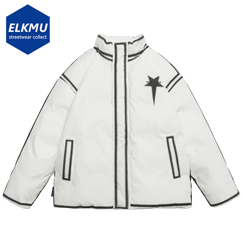 Hip Hop Winter Puffer Jacket Padded Bubble Coat Fashion Loose Parkas Men Black White Thick Warm Zipper Coats Star Striped Print
Hip Hop Winter Puffer Jacket Padded Bubble Coat Fashion Loose Parkas Men Black White Thick Warm Zipper Coats Star Striped Print