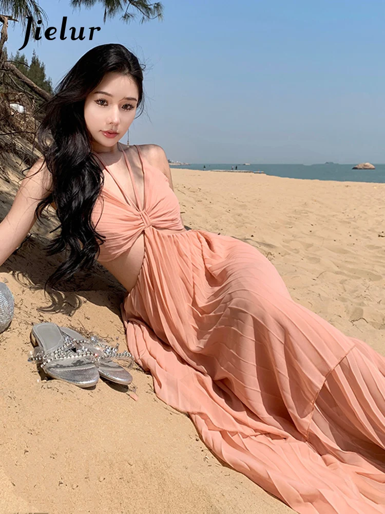 Jielur French New Sexy Suspender Dress Irregular Waist Slim Soild Color Dress Female Beach Holiday Female Long Sleeveless Dress
Jielur French New Sexy Suspender Dress Irregular Waist Slim Soild Color Dress Female Beach Holiday Female Long Sleeveless Dress