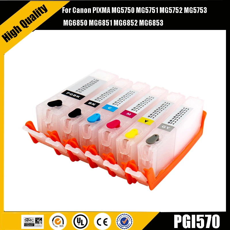 einkshop 5/6Pcs For Canon PGI-570 PGI 570 Refillable For Canon PIXMA MG5750 MG5751 MG5752 MG5753 MG6850 MG6851 MG6852 MG6853
einkshop 5/6Pcs For Canon PGI-570 PGI 570 Refillable For Canon PIXMA MG5750 MG5751 MG5752 MG5753 MG6850 MG6851 MG6852 MG6853