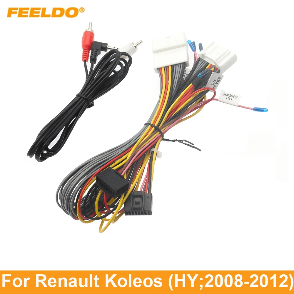 

FEELDO Car 16pin Power Cord Wiring Harness Adapter For Renault Koleos (HY;2008-2012) OEM Radio With 6CDC Installation Head Unit