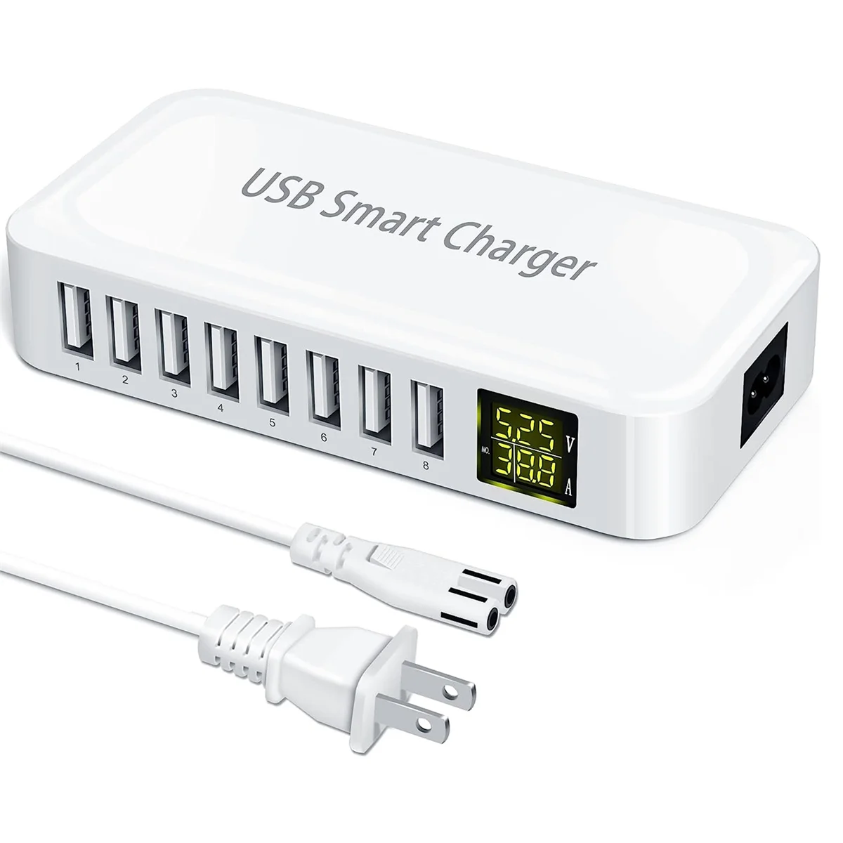 8 Ports USB Charging Station,60W/12A USB Smart Charger, Multi Ports Charging Hub with LED Display-US Plug
8 Ports USB Charging Station,60W/12A USB Smart Charger, Multi Ports Charging Hub with LED Display-US Plug