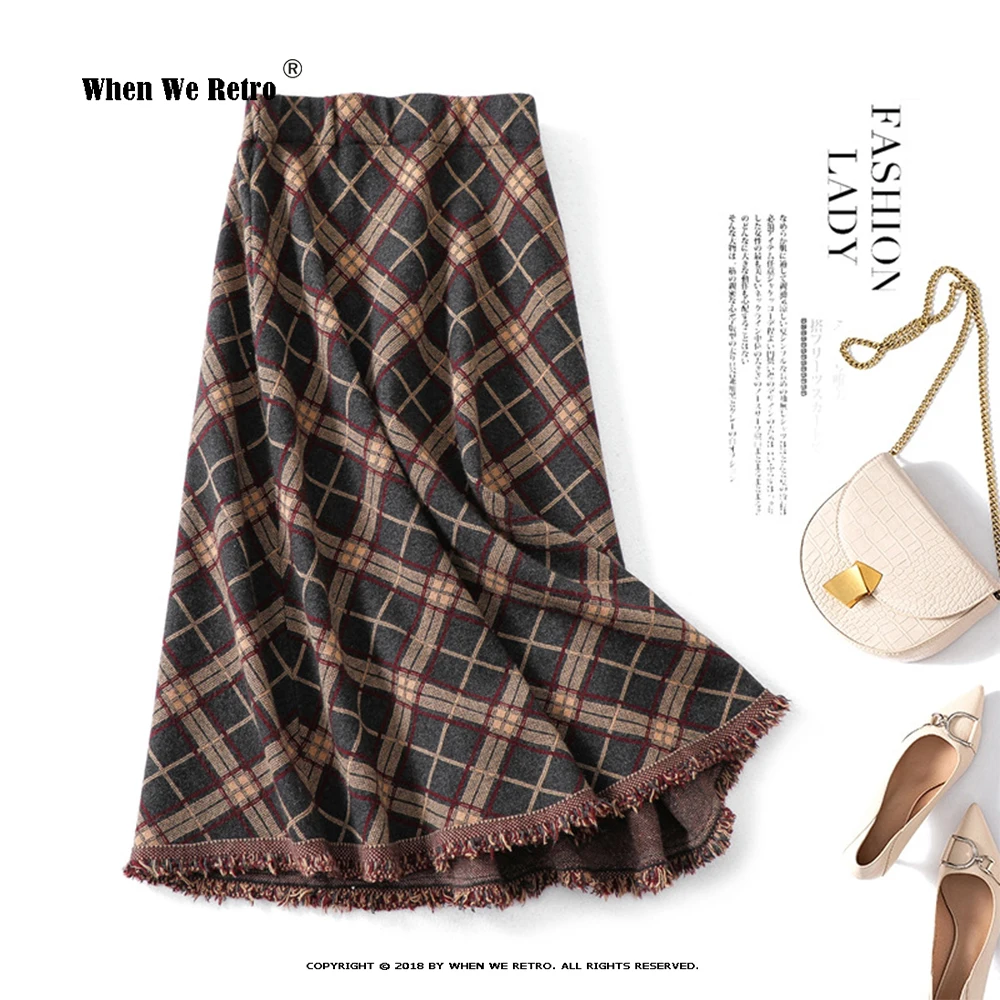 Long Knitted Skirts Autumn Winter High Waist Elastic Plus Size Slim Tassel Plaid Print A Line Skirts All-match Black Falda RS474
Long Knitted Skirts Autumn Winter High Waist Elastic Plus Size Slim Tassel Plaid Print A Line Skirts All-match Black Falda RS474