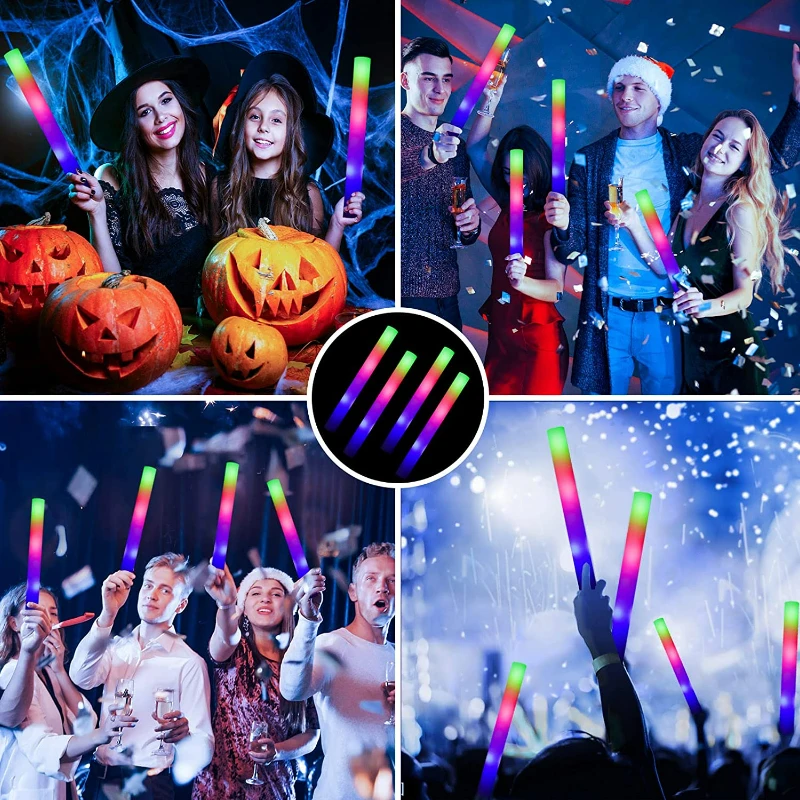 Fluorescent Colorful LED Glow Sticks, RGB Foam Stick, Cheers Tube, Dark Light, Birthday, Wedding Party Supplies, Bulk, 10Pcs
Fluorescent Colorful LED Glow Sticks, RGB Foam Stick, Cheers Tube, Dark Light, Birthday, Wedding Party Supplies, Bulk, 10Pcs