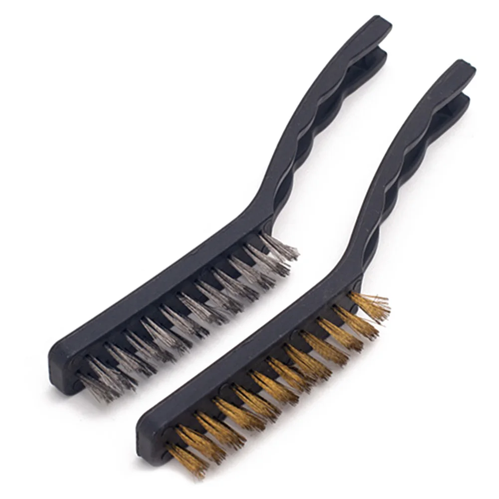 

2pcs Steel Brush Brass Cleaning Brush Polishing Rust Remover Metal Dirt Rust Paint 98mm X 24mm Home Garden Cleaning Hand Tool