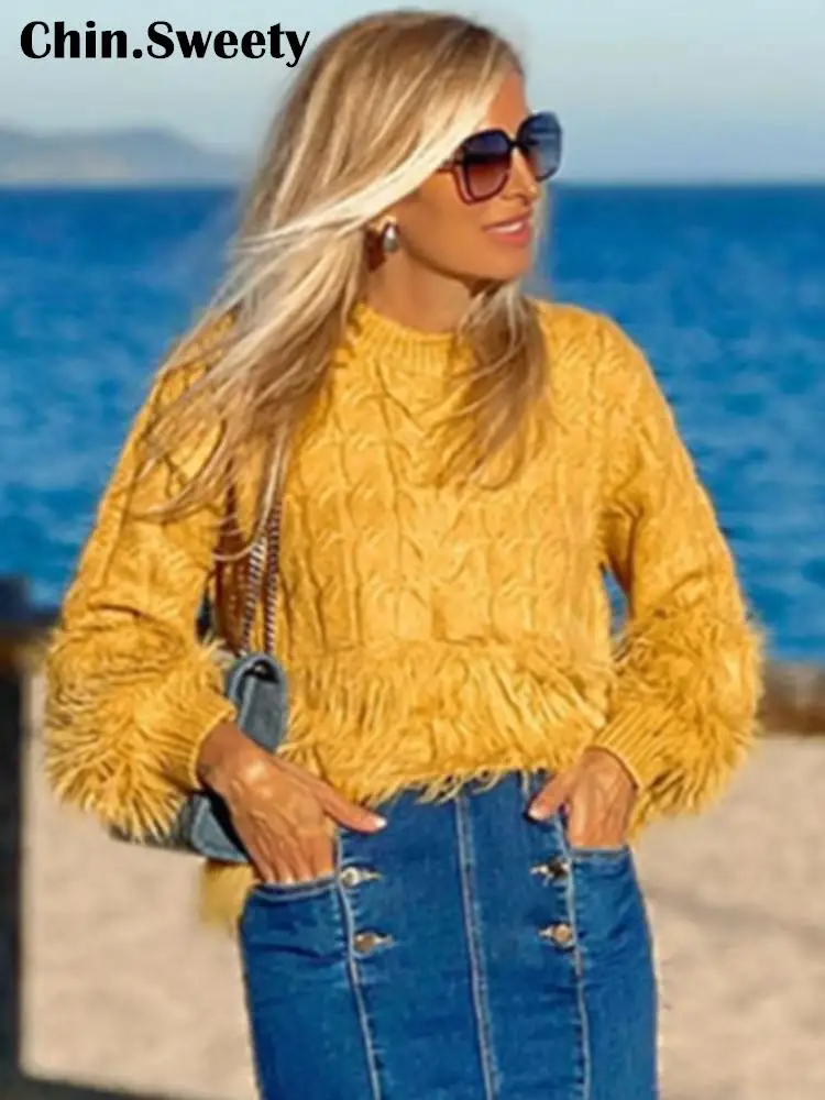 Warm Plush Stitch Cable-knit Sweater Women 2023 Autumn Winter Fashion O Neck Jumper Female Thick Soild Streetwear Pullover
Warm Plush Stitch Cable-knit Sweater Women 2023 Autumn Winter Fashion O Neck Jumper Female Thick Soild Streetwear Pullover