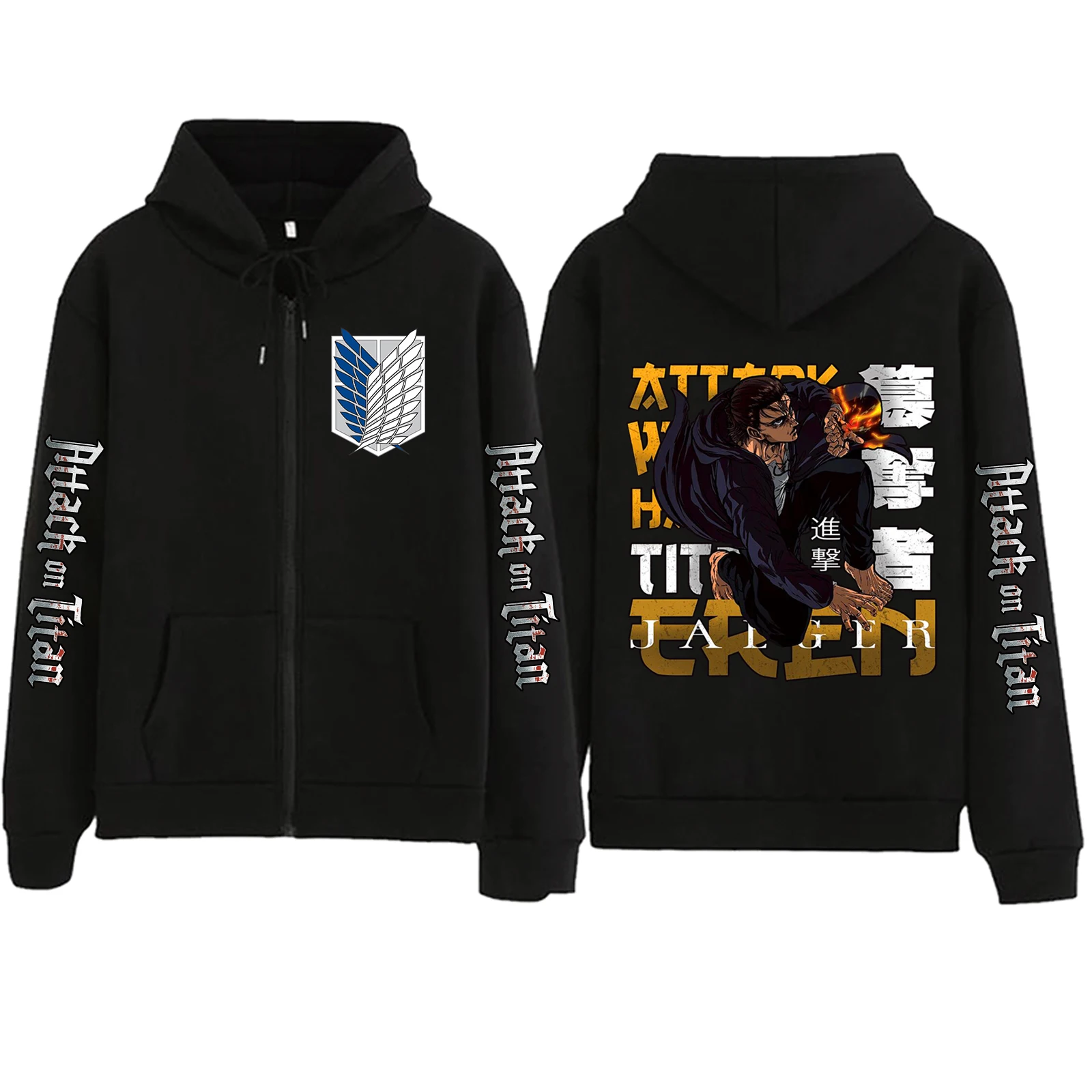 Anime Zipper Hoodie Attack On Titan Eren Harajuku Pullover Tops Sweatshirt Streetwear Fans Gift
Anime Zipper Hoodie Attack On Titan Eren Harajuku Pullover Tops Sweatshirt Streetwear Fans Gift