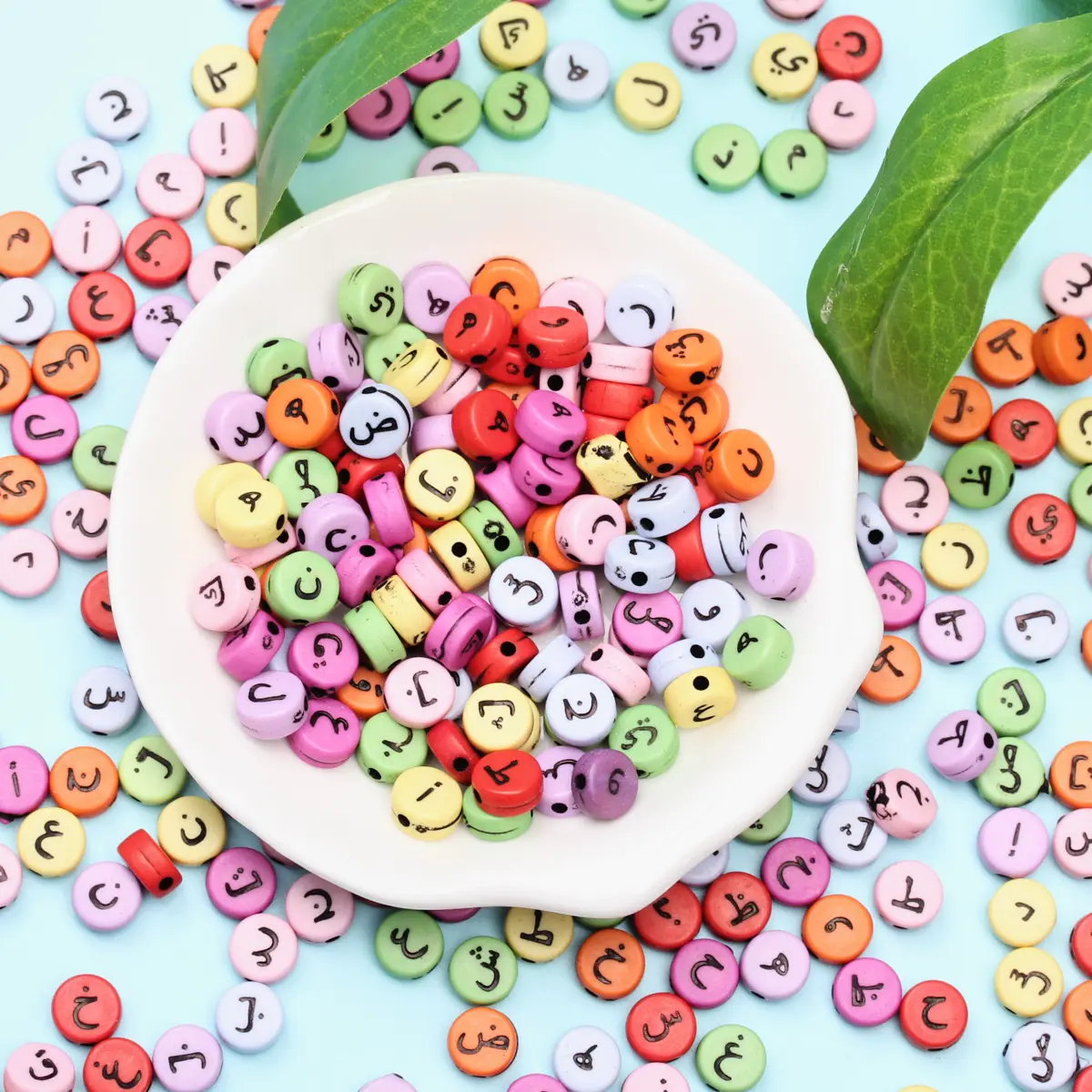 7mm About 200PCS Colorful Background Black Arabic Alphabet Flat Beads For Keychain Necklace Crafts Making Fashion Accessories
7mm About 200PCS Colorful Background Black Arabic Alphabet Flat Beads For Keychain Necklace Crafts Making Fashion Accessories