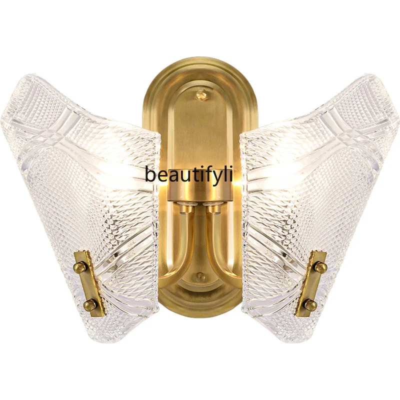 LBX Post-Modern Light Luxury Glass Copper Living Room Television Background Wall Wall Lamp American Bedroom Bedside
LBX Post-Modern Light Luxury Glass Copper Living Room Television Background Wall Wall Lamp American Bedroom Bedside