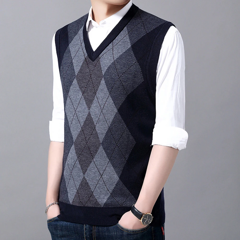 Fashion Men's Wool Prismatic Plaid Sweater Vest Cashmere Knitted V Neck Sleeveless Pullover Casual Tank Top Vests Clothing
Fashion Men's Wool Prismatic Plaid Sweater Vest Cashmere Knitted V Neck Sleeveless Pullover Casual Tank Top Vests Clothing