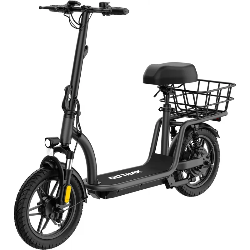 

Gotrax FLEX ультра электрический скутер с сиденьем для взрослых, дальность 25 миль/ч и мощность 20 миль/ч с мотором 500 Вт, 14-дюймовая пневматическая шина и Co