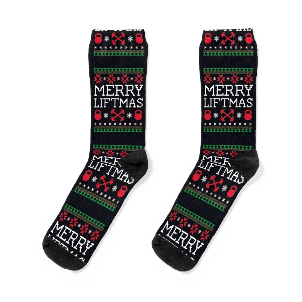 

Merry Liftmas - Fun Gym Working LIfting Ugly Festive Design Socks heated floor Women's Socks Men's