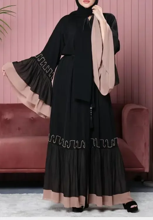 Open Kimono Abaya for Women Black Flare Sleeve Dubai Muslim Long Dress Party Islamic Modest Outfit Ramadan Eid Kaftan Cardigan
Open Kimono Abaya for Women Black Flare Sleeve Dubai Muslim Long Dress Party Islamic Modest Outfit Ramadan Eid Kaftan Cardigan