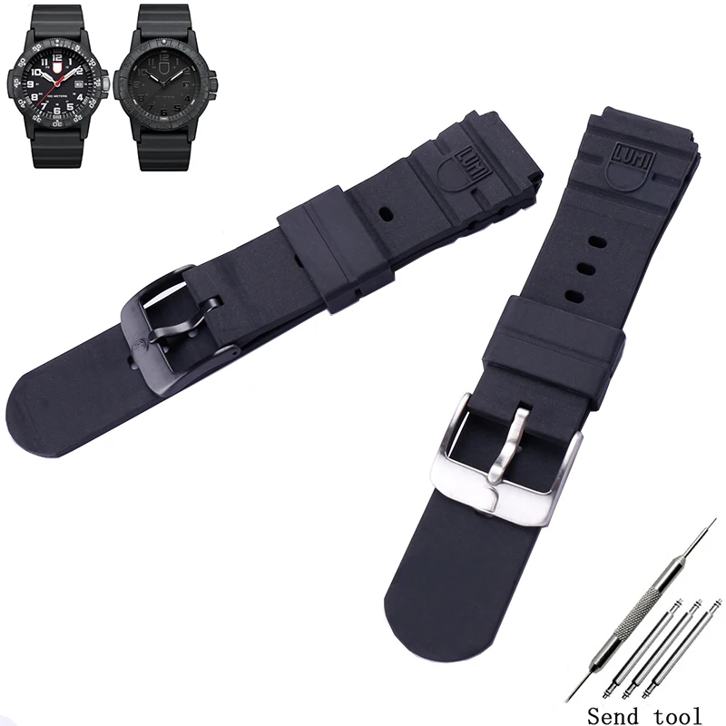 

Watch Accessories Rubber Military Watch Men's & Women's Sports Waterproof Silica gel Strap for Luminox 0200 3901 7050 3001 21mm