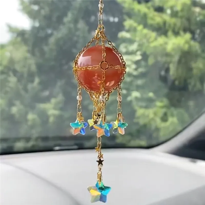 Suncatcher Hanging Natural Stone Crystal Ball Catcher Pendants Wind Chimes Rainbow Prism Bell Christmas Tree Home Decor
Suncatcher Hanging Natural Stone Crystal Ball Catcher Pendants Wind Chimes Rainbow Prism Bell Christmas Tree Home Decor