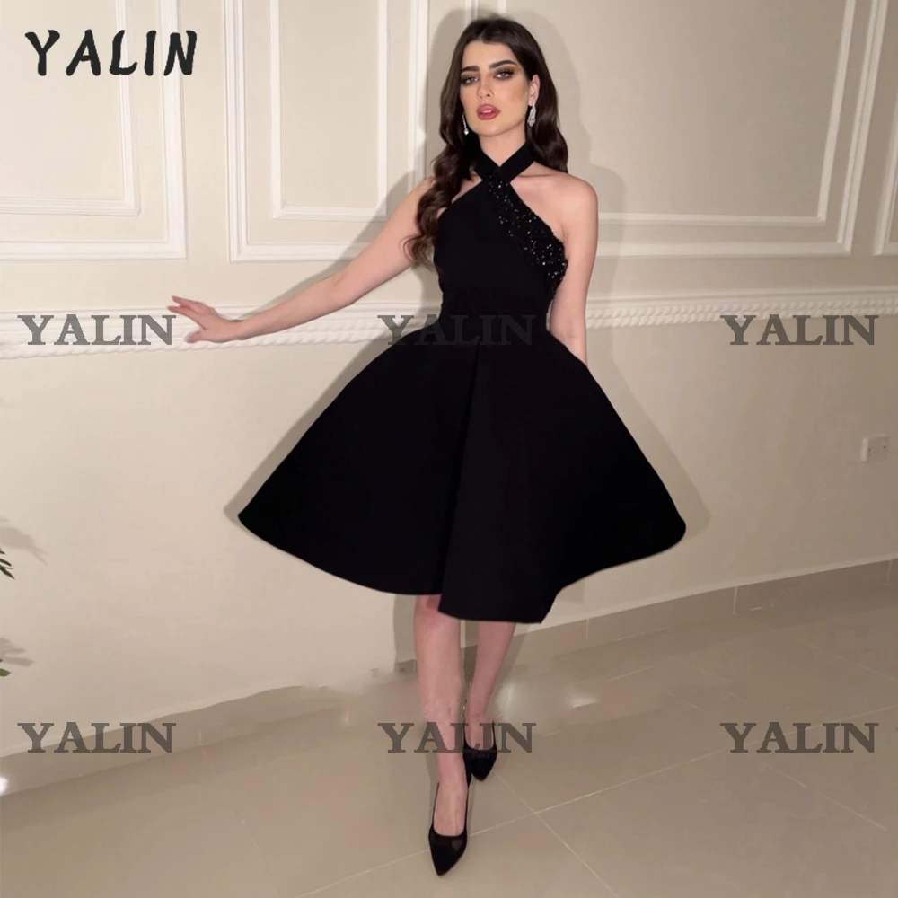 YALIN Formal Halter Neck Backless Homecoming Dress Knee Length Sleeveless Cocktail Party Gown Sequined Little Black Dress 2022
YALIN Formal Halter Neck Backless Homecoming Dress Knee Length Sleeveless Cocktail Party Gown Sequined Little Black Dress 2022