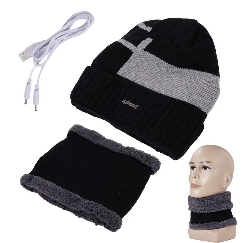 Winter Thermal Knitted Hat Winter Thermal Beanie USB Heated Hat Scarf Set Soft Warm Scarf Pom Knit Hat For Running Skiing
Winter Thermal Knitted Hat Winter Thermal Beanie USB Heated Hat Scarf Set Soft Warm Scarf Pom Knit Hat For Running Skiing